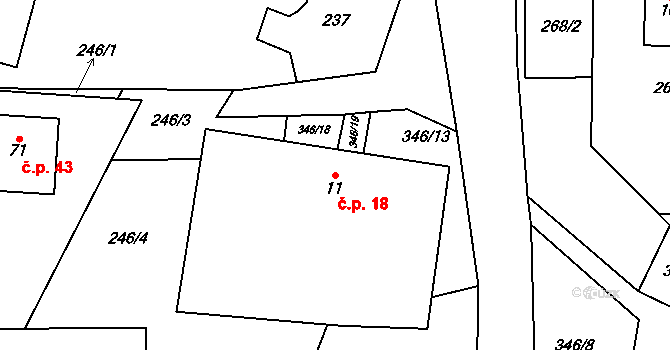 Sulíkov 18 na parcele st. 11 v KÚ Sulíkov, Katastrální mapa