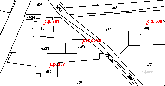 Mníšek pod Brdy 79825001 na parcele st. 858/2 v KÚ Mníšek pod Brdy, Katastrální mapa