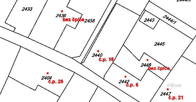 Hýlov 16, Klimkovice na parcele st. 2440 v KÚ Klimkovice, Katastrální mapa