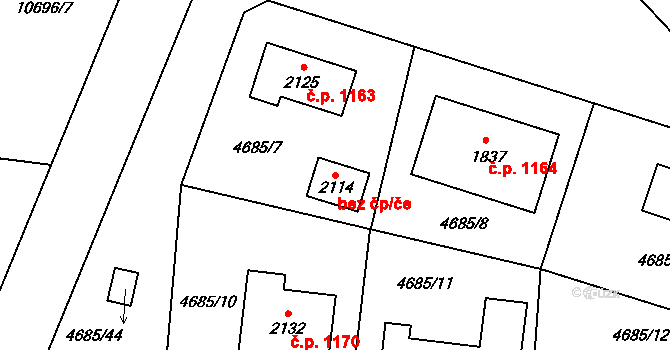 Hrušovany nad Jevišovkou 81913001 na parcele st. 2114 v KÚ Hrušovany nad Jevišovkou, Katastrální mapa