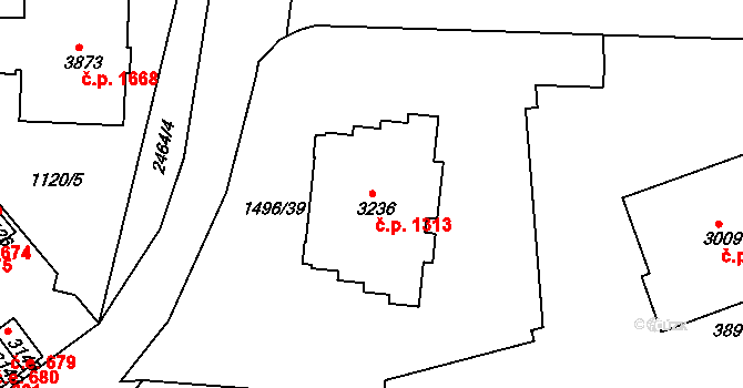 Humpolec 1313 na parcele st. 3236 v KÚ Humpolec, Katastrální mapa