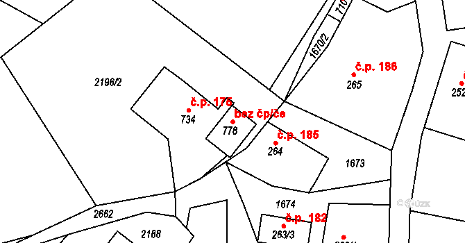 Přemyslovice 93444001 na parcele st. 778 v KÚ Přemyslovice, Katastrální mapa