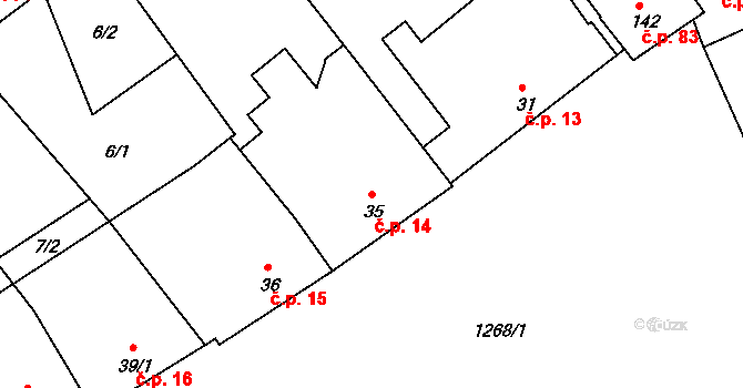 Cvrčovice 14, Zdounky na parcele st. 35 v KÚ Cvrčovice u Zdounek, Katastrální mapa