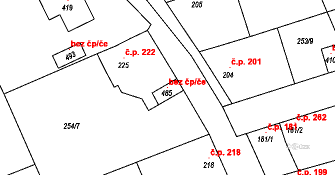 Veltruby 103356002 na parcele st. 485 v KÚ Veltruby, Katastrální mapa