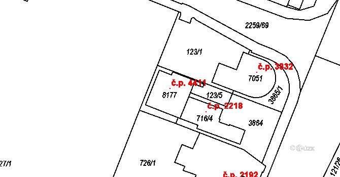 Havlíčkův Brod 4411 na parcele st. 8177 v KÚ Havlíčkův Brod, Katastrální mapa