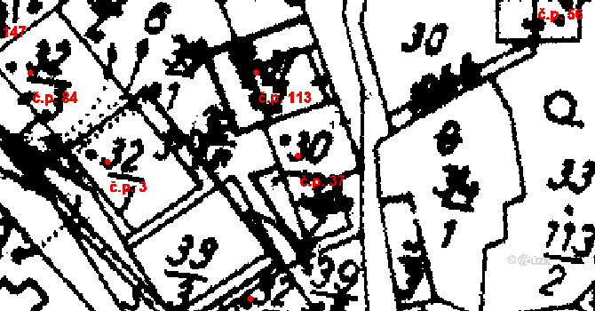 Velichov 37 na parcele st. 30 v KÚ Velichov, Katastrální mapa