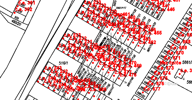 Jihlava 475 na parcele st. 5661/134 v KÚ Jihlava, Katastrální mapa