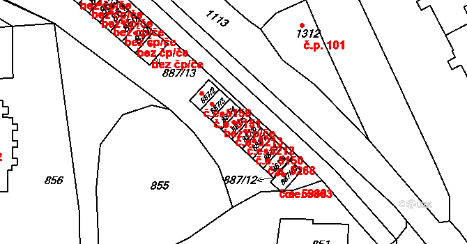 Neštěmice 5213, Ústí nad Labem na parcele st. 887/5 v KÚ Neštěmice, Katastrální mapa