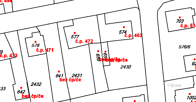 Sobotka 39790002 na parcele st. 650 v KÚ Sobotka, Katastrální mapa