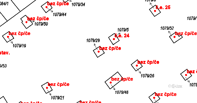 Teplice 45141002 na parcele st. 1079/29 v KÚ Teplice-Trnovany, Katastrální mapa