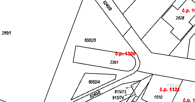 Velké Bílovice 47004002 na parcele st. 2391 v KÚ Velké Bílovice, Katastrální mapa