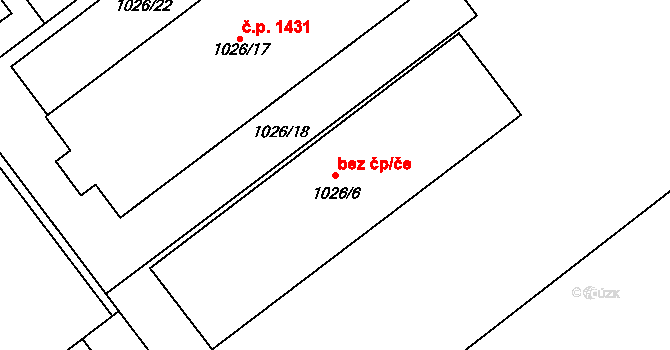 Kyjov 47328002 na parcele st. 1026/6 v KÚ Kyjov, Katastrální mapa