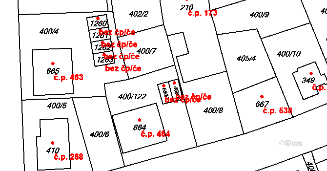 Zlín 47861002 na parcele st. 666/1 v KÚ Prštné, Katastrální mapa