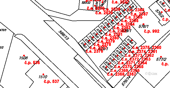 Bludovice 2376, Havířov na parcele st. 579/2 v KÚ Bludovice, Katastrální mapa