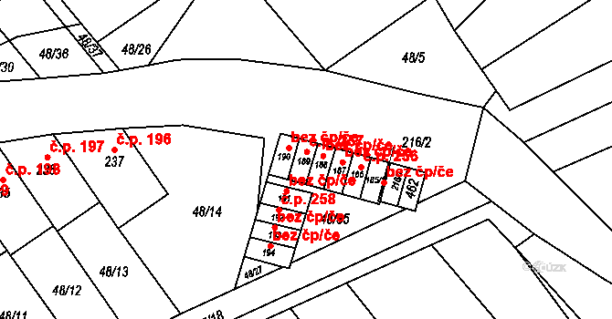 Přerov 48549002 na parcele st. 188 v KÚ Vinary u Přerova, Katastrální mapa