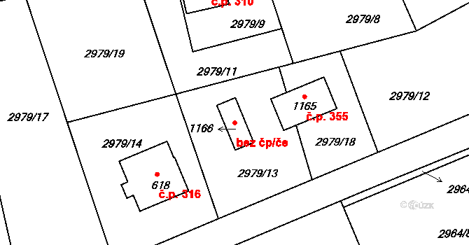 Jílové 48671002 na parcele st. 1166 v KÚ Jílové u Děčína, Katastrální mapa