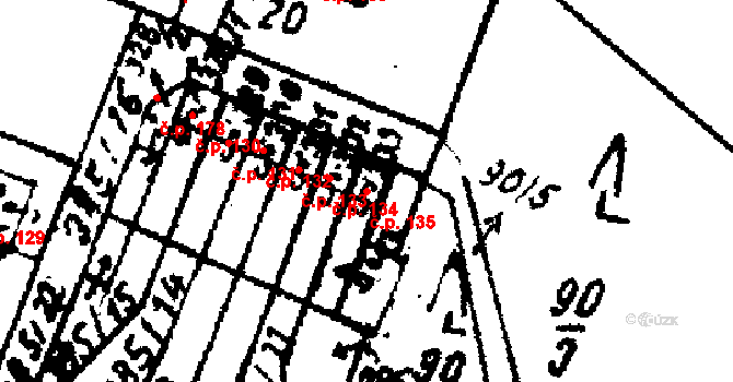 Velichovky 135 na parcele st. 333 v KÚ Velichovky, Katastrální mapa