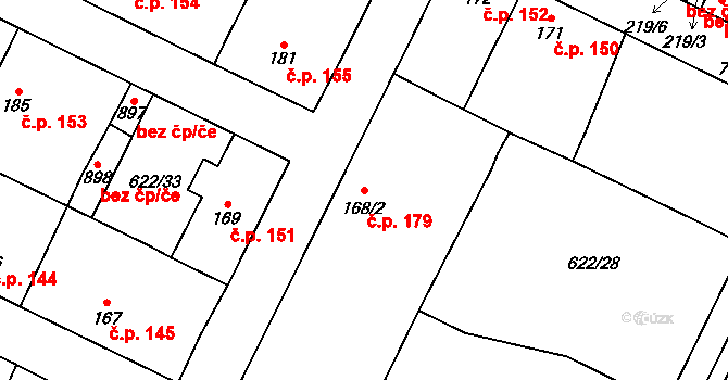 Chotěšov 179 na parcele st. 168/2 v KÚ Chotěšov, Katastrální mapa