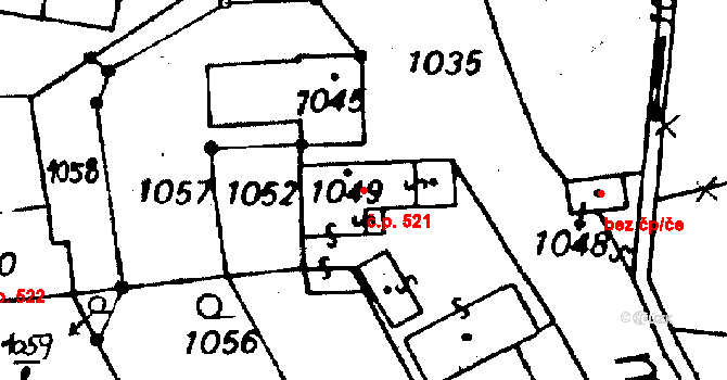 Haukovice 521, Újezd na parcele st. 1049 v KÚ Újezd u Uničova, Katastrální mapa