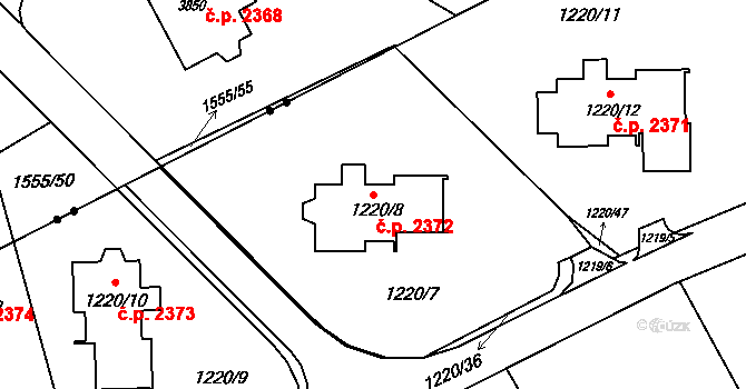 Rožnov pod Radhoštěm 2372 na parcele st. 1220/8 v KÚ Tylovice, Katastrální mapa