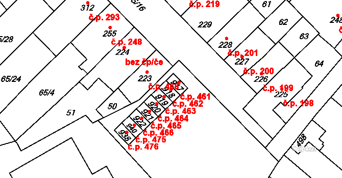 Přerov II-Předmostí 462, Přerov na parcele st. 918 v KÚ Předmostí, Katastrální mapa