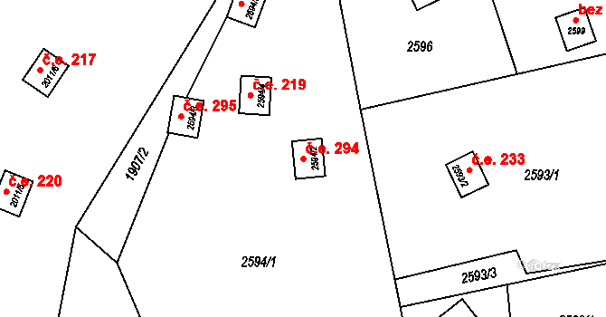 Staré Splavy 294, Doksy na parcele st. 2594/2 v KÚ Doksy u Máchova jezera, Katastrální mapa
