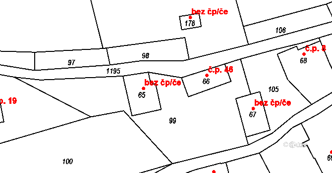 Železný Brod 38438003 na parcele st. 65 v KÚ Horská Kamenice, Katastrální mapa