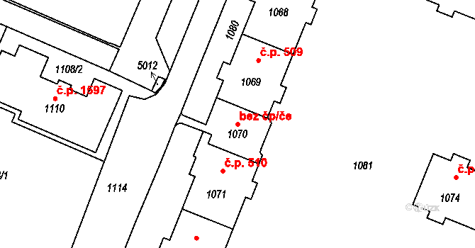 Havířov 38768003 na parcele st. 1070 v KÚ Havířov-město, Katastrální mapa