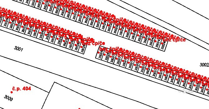 Litoměřice 41093003 na parcele st. 3002/69 v KÚ Litoměřice, Katastrální mapa