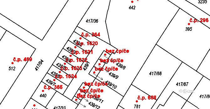 Bystřice pod Hostýnem 42123003 na parcele st. 439/8 v KÚ Bystřice pod Hostýnem, Katastrální mapa