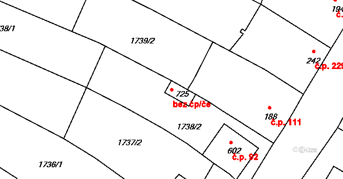 Staňkov 45242003 na parcele st. 725 v KÚ Staňkov-město, Katastrální mapa