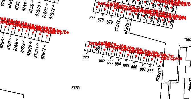 Nýřany 45757003 na parcele st. 881 v KÚ Nýřany, Katastrální mapa