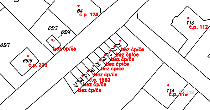 Děčín 47111003 na parcele st. 74 v KÚ Křešice u Děčína, Katastrální mapa