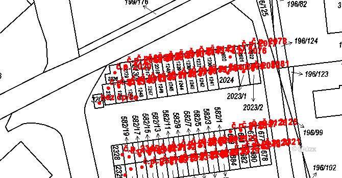 Sezimovo Ústí 2137 na parcele st. 1245 v KÚ Sezimovo Ústí, Katastrální mapa
