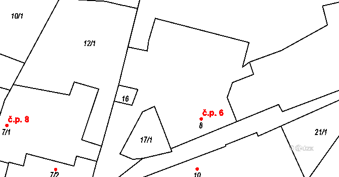Klisín 6, Milevsko na parcele st. 8 v KÚ Klisín, Katastrální mapa
