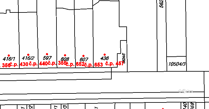 Hrušovany nad Jevišovkou 457 na parcele st. 436 v KÚ Hrušovany nad Jevišovkou, Katastrální mapa
