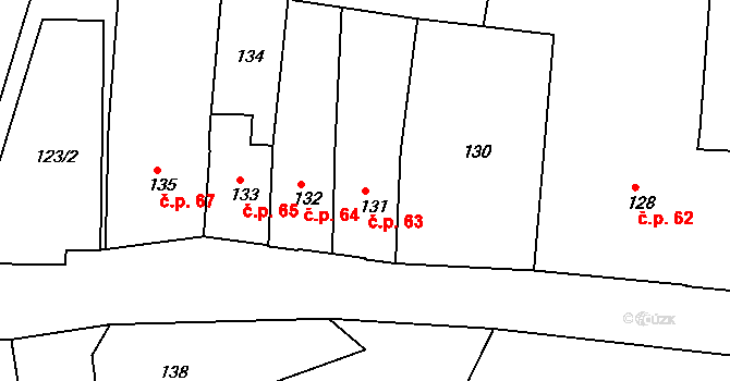 Pod Bezručovým vrchem 63, Krnov na parcele st. 131 v KÚ Krnov-Horní Předměstí, Katastrální mapa