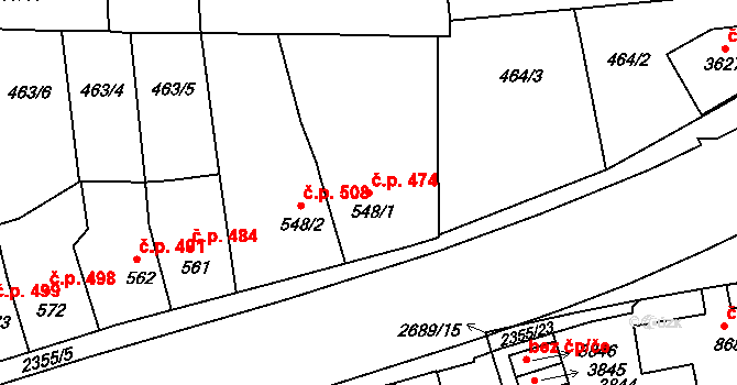 Ústí nad Orlicí 474 na parcele st. 548/1 v KÚ Ústí nad Orlicí, Katastrální mapa
