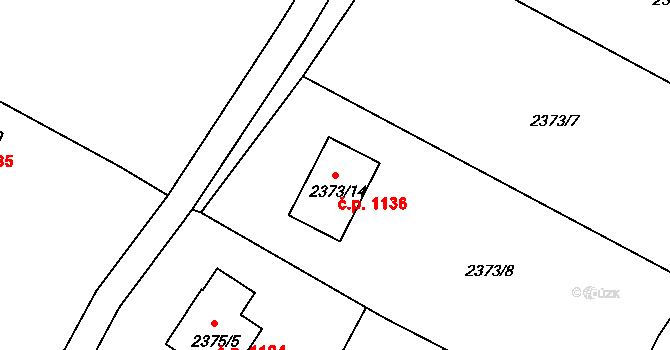 Bílovec 1136 na parcele st. 2373/14 v KÚ Bílovec-město, Katastrální mapa