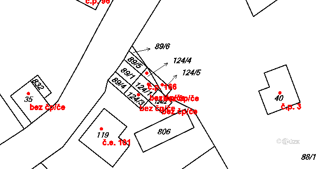 Měděnec 39135004 na parcele st. 124/5 v KÚ Horní Halže, Katastrální mapa