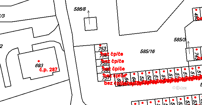 Loučovice 42056004 na parcele st. 754 v KÚ Loučovice, Katastrální mapa