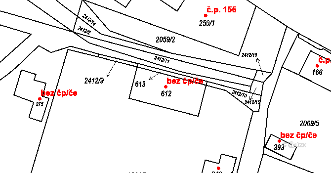 Lubenec 42079004 na parcele st. 612 v KÚ Lubenec, Katastrální mapa