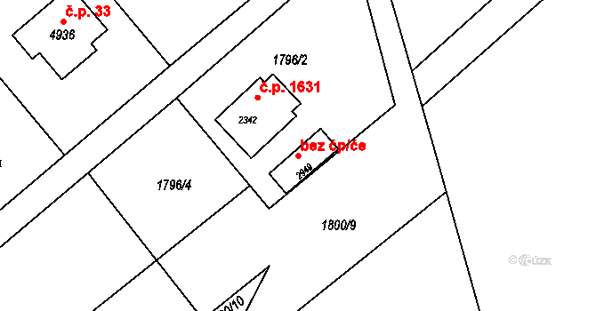 Rožnov pod Radhoštěm 42855004 na parcele st. 2949 v KÚ Rožnov pod Radhoštěm, Katastrální mapa