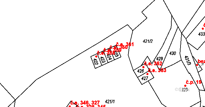 Povrly 44730004 na parcele st. 423 v KÚ Povrly, Katastrální mapa