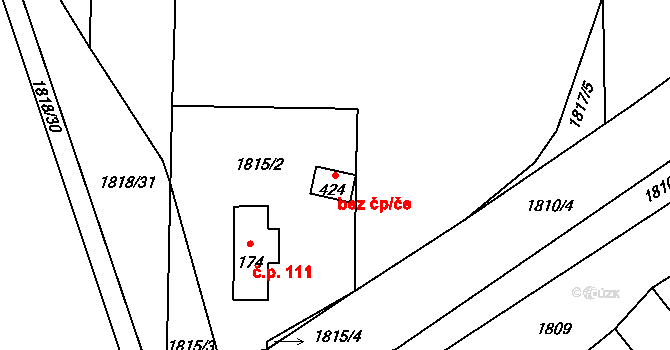 Čechtice 45343004 na parcele st. 424 v KÚ Čechtice, Katastrální mapa