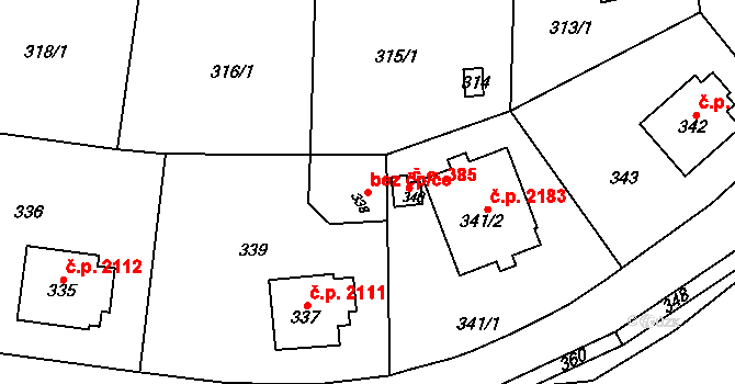 Praha 46749004 na parcele st. 338 v KÚ Komořany, Katastrální mapa