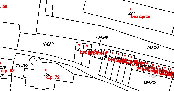 Malá Veleň 47270004 na parcele st. 283 v KÚ Malá Veleň, Katastrální mapa