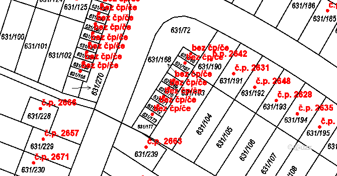 České Budějovice 48734004 na parcele st. 631/170 v KÚ České Budějovice 5, Katastrální mapa