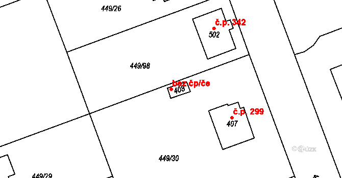 Merklín 48896004 na parcele st. 408 v KÚ Merklín u Přeštic, Katastrální mapa