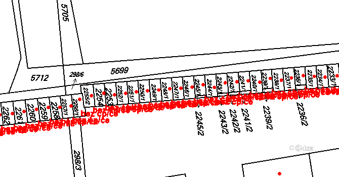 Domažlice 50023004 na parcele st. 2248/1 v KÚ Domažlice, Katastrální mapa